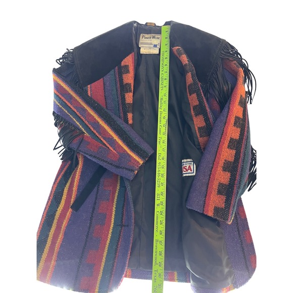 Pioneer Wear Women's Southwestern Fringe Suede Collar Wool Blend Blazer Jacket - Picture 5 of 5